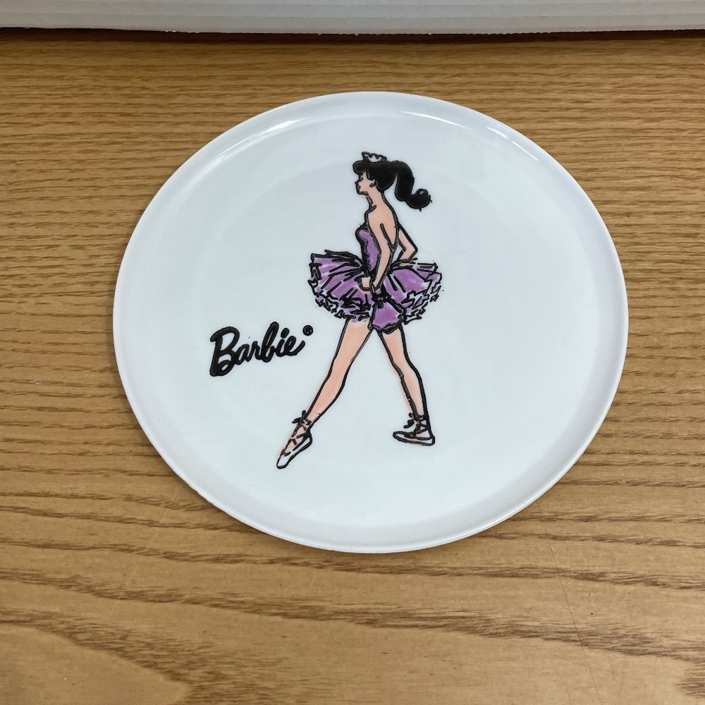 Vintage Barbie Plate Ballerina Plastic Melamine 6" Lunch Size Very Rare